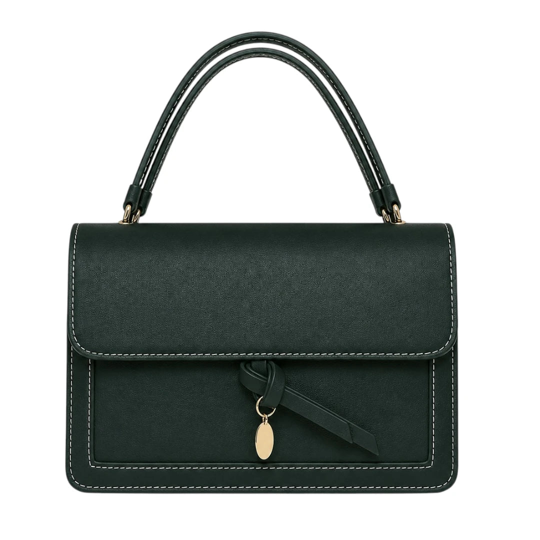 Bagique Green Knot Signature Satchel Handbag