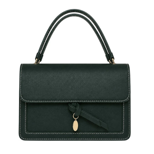 Bagique Green Knot Signature Satchel Handbag