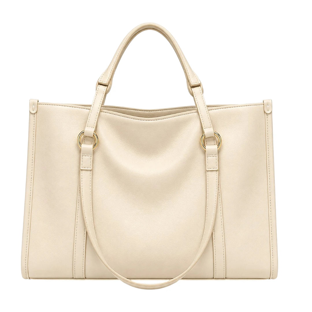 Bagique White Grande Carryall Tote Handbag
