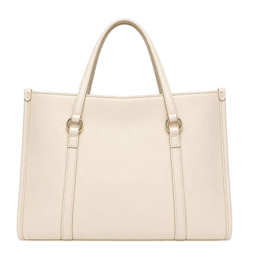 Bagique White Grande Carryall Tote Handbag
