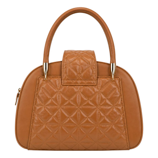Bagique Brown Royale Quilted Satchel Handbag